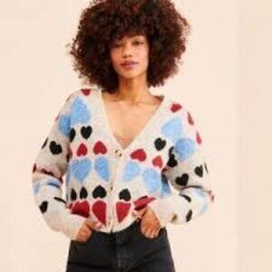 Free the Roses Women's Heart Cardigan M